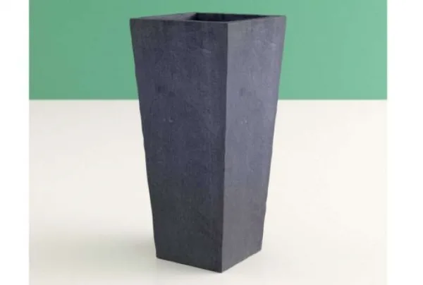 Contemporary 89cm tall square planter, dark grey