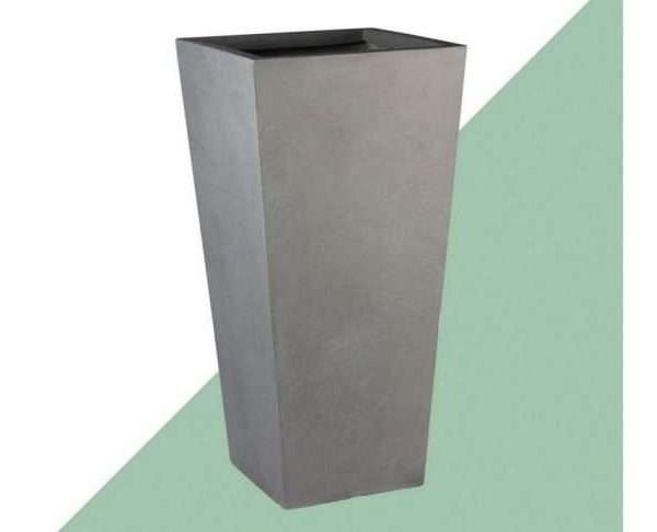 Contemporary 89cm Tall Square Planter, Light Grey