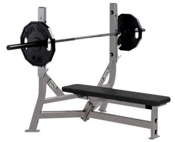 Hammer Strength Flat Bench & Support Frame