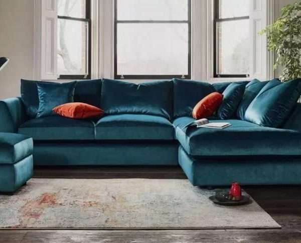 Alternative view of Icon Fabric Left Corner Sofa, Lagoon Velvet Orange