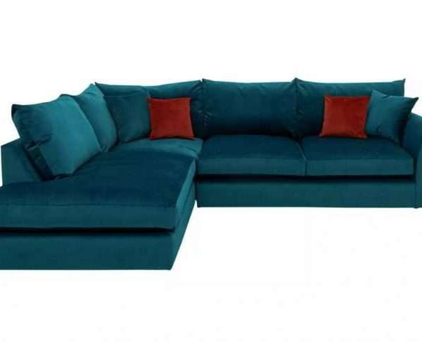 Icon Fabric Left Corner Sofa, Lagoon Velvet Orange