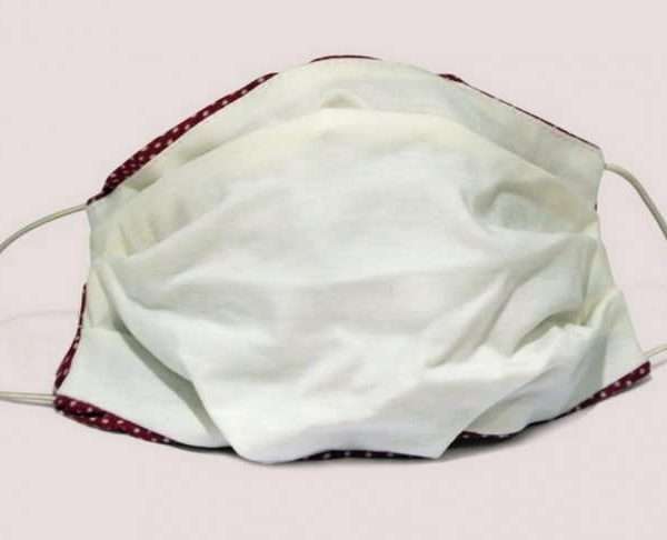 Alternative view of Double Layer Face Mask, Pink Spotted