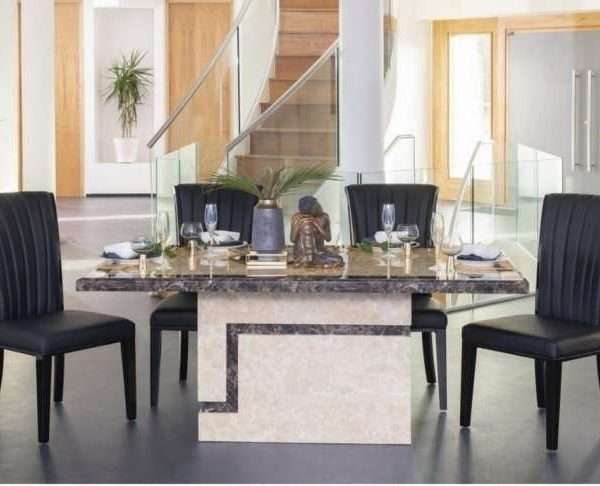 Urban Deco 180cm Marble Dining Table & 6 Chairs