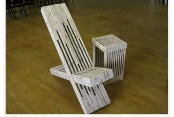 Pallet wood garden throne chair