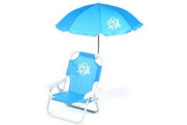 Baby / toddler personalised beach chair and umbrella