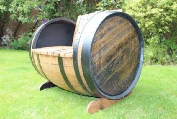 Oak scotch whisky barrel garden chair