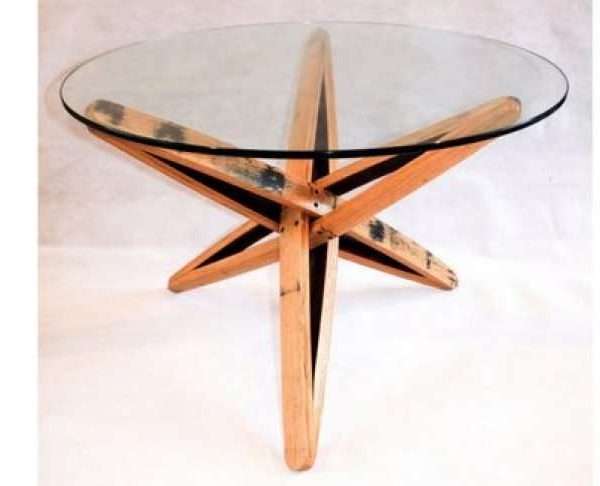 Whisky Barrel Starve Coffee Table & Glass Top