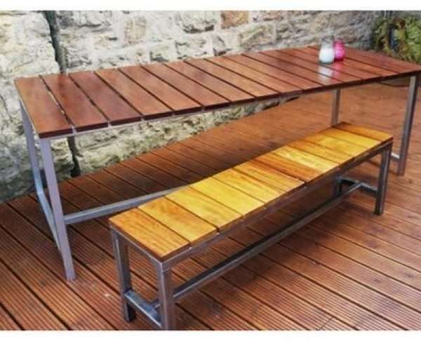 Harwood & Metal Garden Bench
