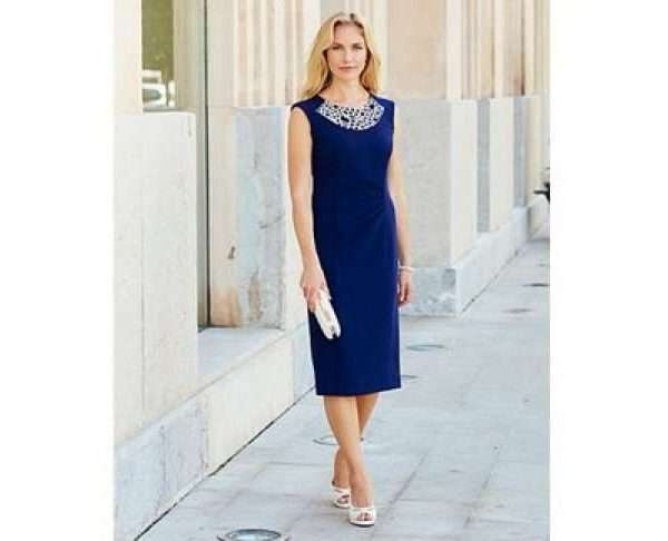 Alternative view of Joanna Hope Lace Trim Dress & Jacket, Navy