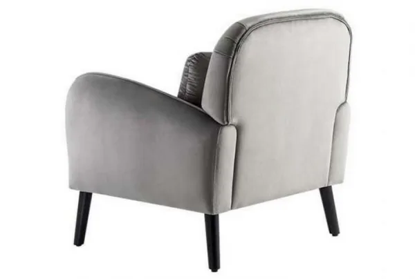 Eva 1950s velvet armchair in grey