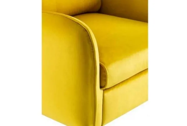 Eva 1950s velvet armchair in mustard