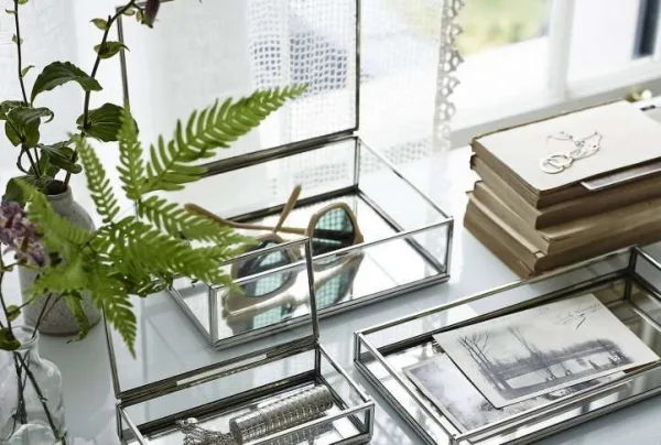 Glass and nickel plated jewellery tray - image 2