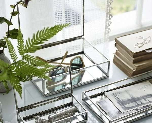 Alternative view of Glass and Nickel Plated Jewellery Tray