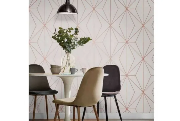 Harmony white rose gold easy to apply wallpaper
