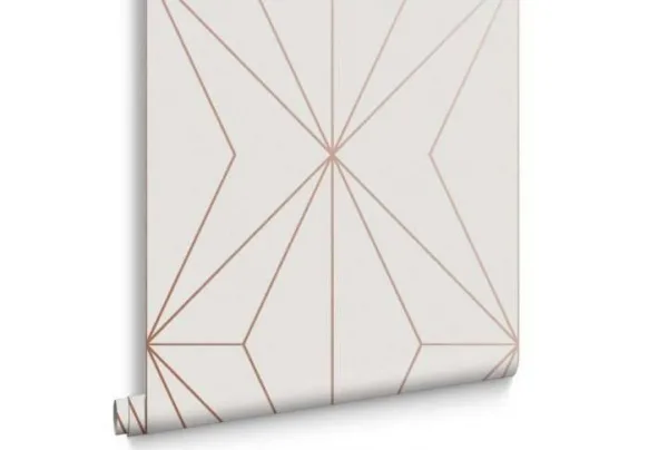 Harmony white rose gold easy to apply wallpaper