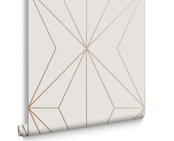 Harmony White Rose Gold Easy To Apply Wallpaper