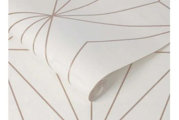 Harmony white rose gold easy to apply wallpaper