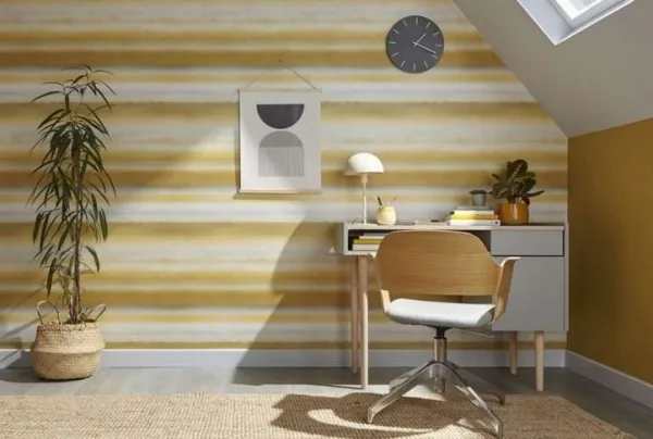 Horizon mustard wallpaper, 10 metres long