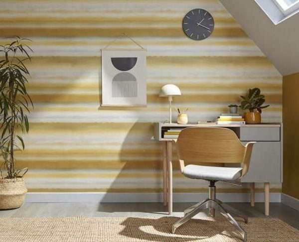 Horizon Mustard Wallpaper, 10 metres long