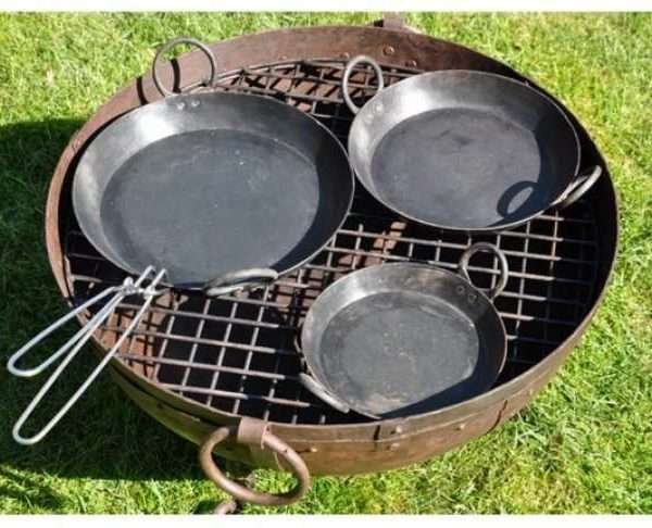 Set of 3 Kadai Skillets Plus Carry Handle
