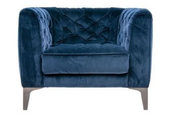 Riviera blue fabric armchair