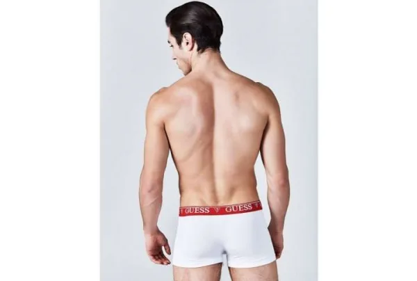 Guess hero stretch cotton red logo boxers, white