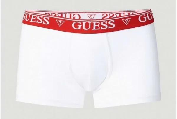 Guess hero stretch cotton red logo boxers, white