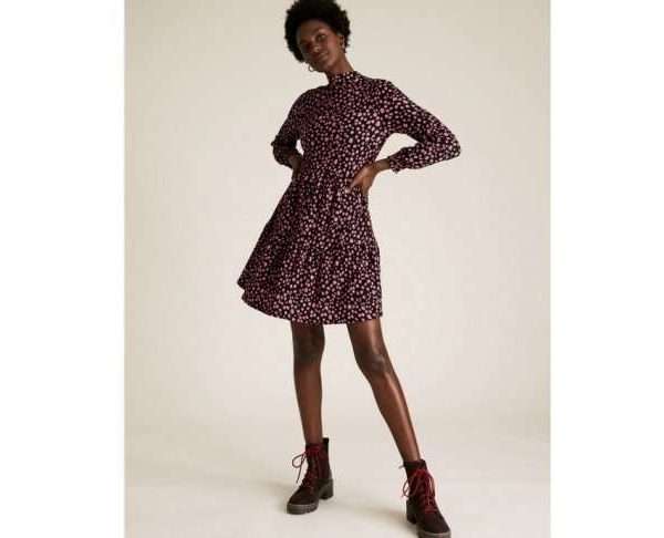 Alternative view of M&S Jersey Ditsy Floral Mini Tiered Dress