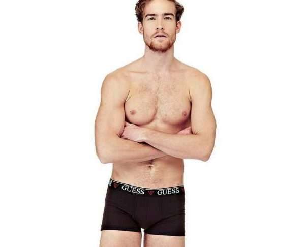 Guess Hero Stretch Cotton Logo Boxers, Black