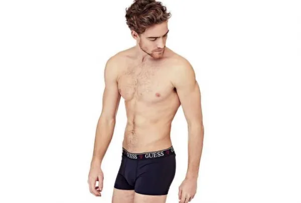 Guess hero stretch cotton logo boxers, blue