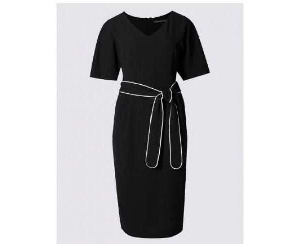 Kimono Tie Short Sleeve Shift Dress
