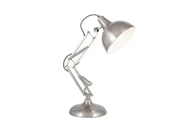 Metal task lamp, brushed chrome