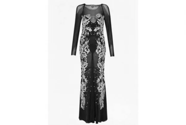 Sequin maxi dress, black