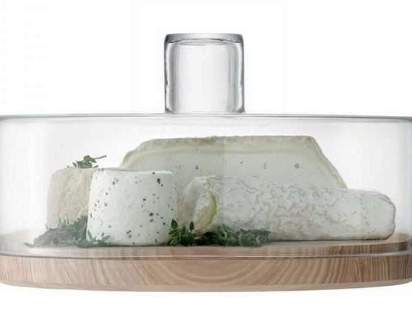 32cm Glass and Ash Cheese, Pastries Serving Dome.
