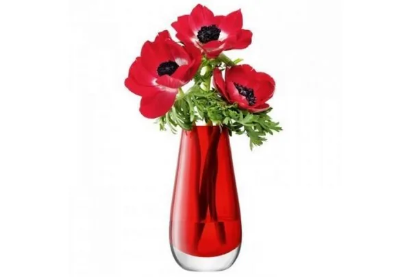 Red 14cm high bud vase