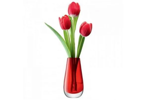 Red 14cm high bud vase