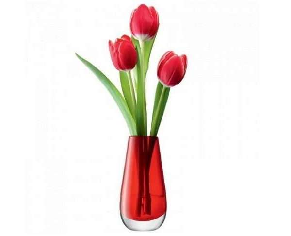 Red 14cm High Bud Vase