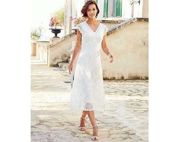 Joanna Hope Lace Midi Dress, Ivory
