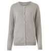 Crew Neck Cardigan, Light Grey