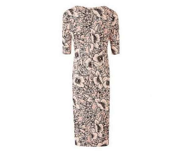 Alternative view of Nude Floral Print Drape Midi Dress