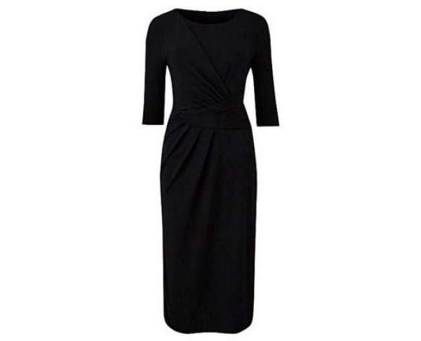 Black Twist Knot Midi Dress