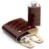 Double 6oz Leather Hip Flask, Amazon Croc