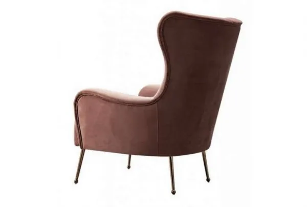 Sumptuous winged claridge armchair, blush pink