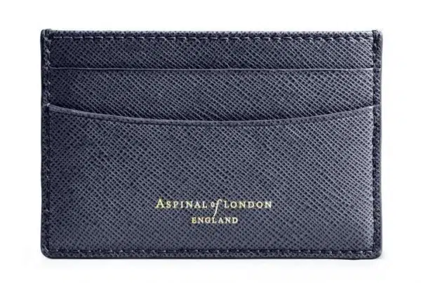 Slimline credit card holder, navy saffiano