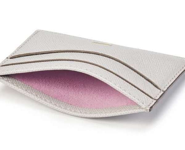 Slimline Credit Card Holder, Grey Saffiano