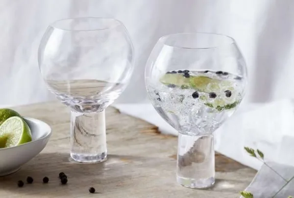 Stemless globe gin glass, set of 2