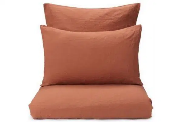 Double mafalda bedding 200 x 200cm, terracotta