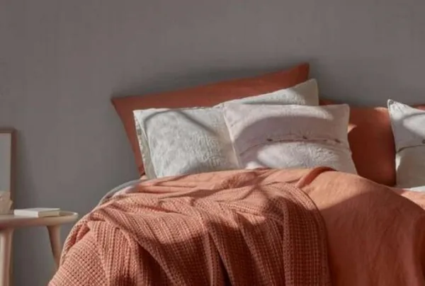 Double mafalda bedding 200 x 200cm, terracotta