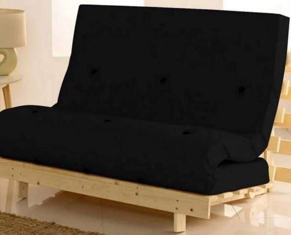 Metro Pine Wooden Double Futon Set, Black