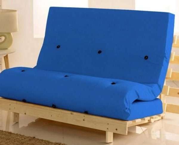 Metro Pine Wooden Double Futon Set, Blue